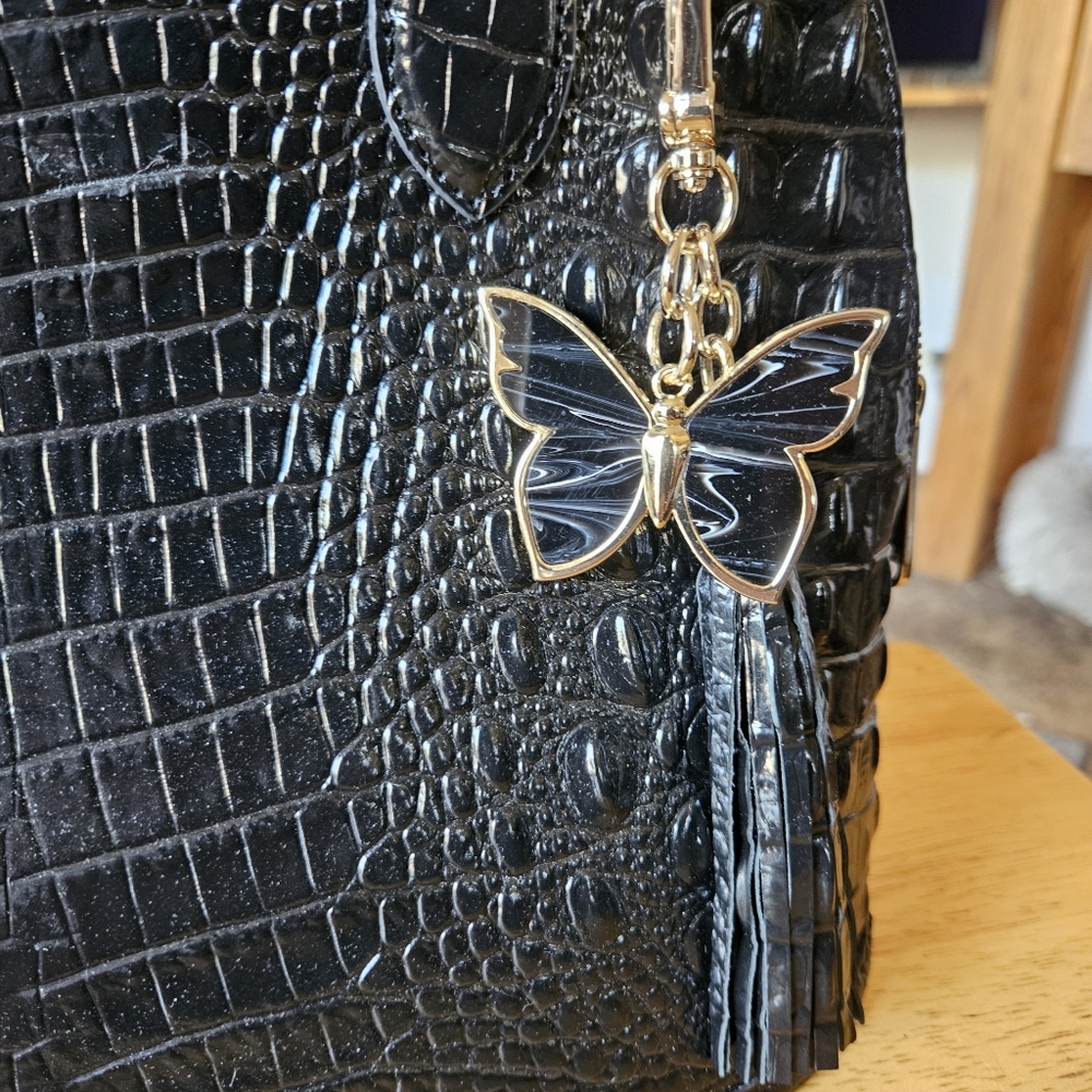 Brahmin Butterfly Charm Tassel - Black Melbourne